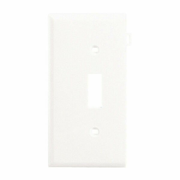 Leviton 1-Gang Plastic Sectional Toggle Switch Wall Plate End Panel, White 905-0PSE1-00W